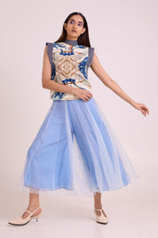 Niloy Drift Away Divided Skirt & Square Top
