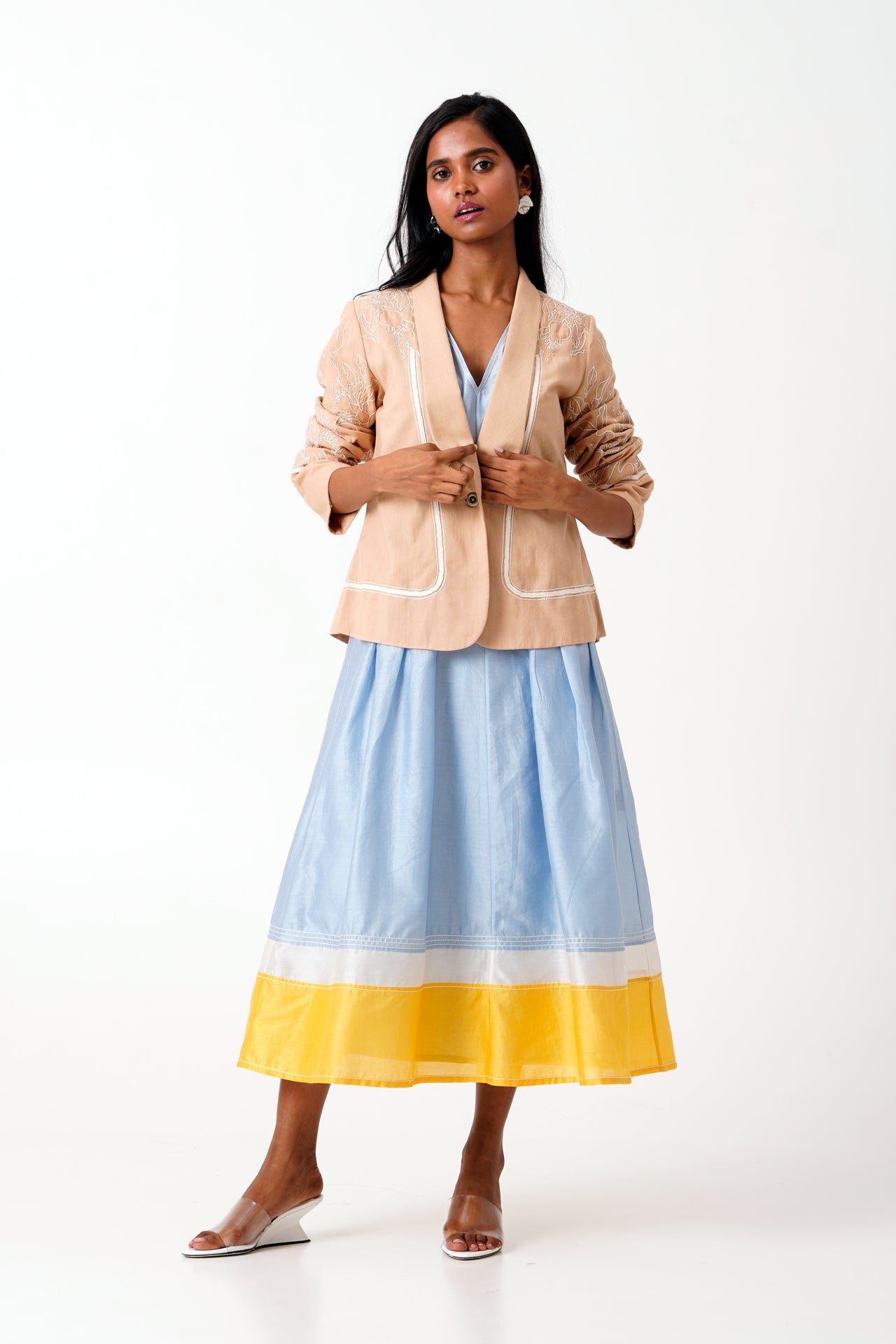 Latte Bree Vintage Embroidered Blazer
