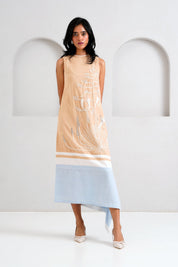 Latte Chase Midtown Midi Dress in Hand Embroidery