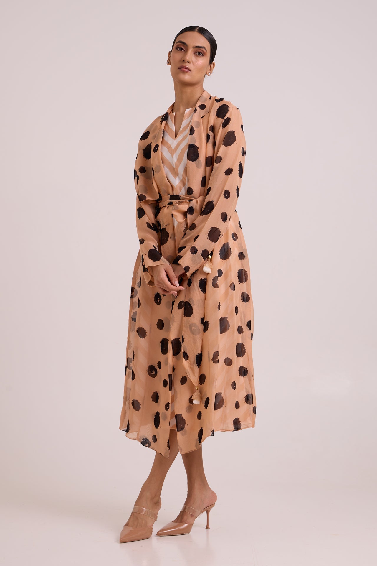 Neo Almond Burst Flap Trench & Slip Dress