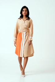 Latte Gwen Tie Back Shirt Dress