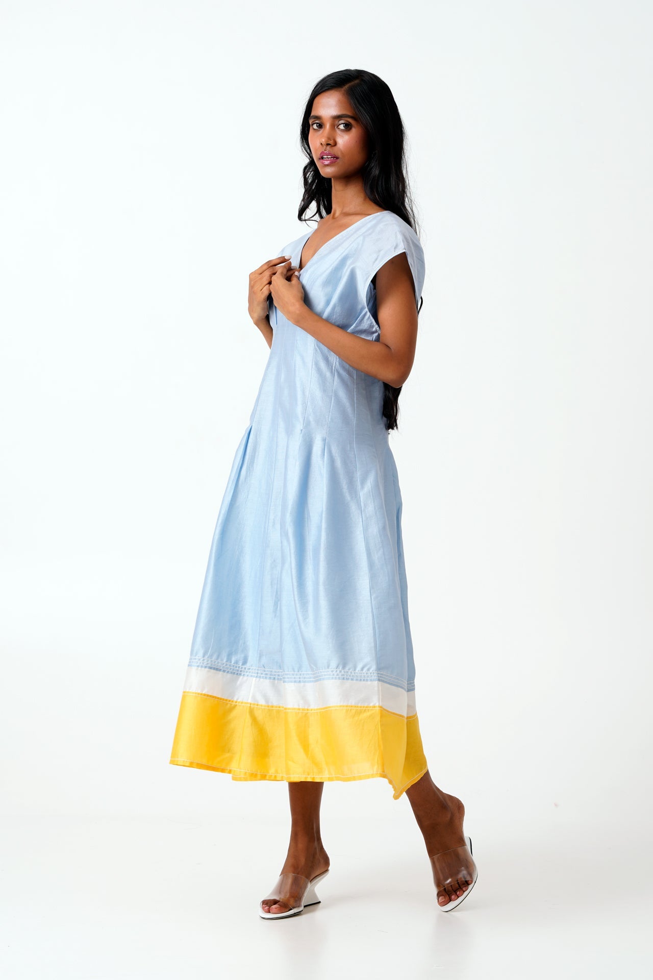 Ice Blue Bree Vintage Panelled Dress &  Slip