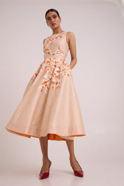 Roselyn Almond & Autumn Midi Dress