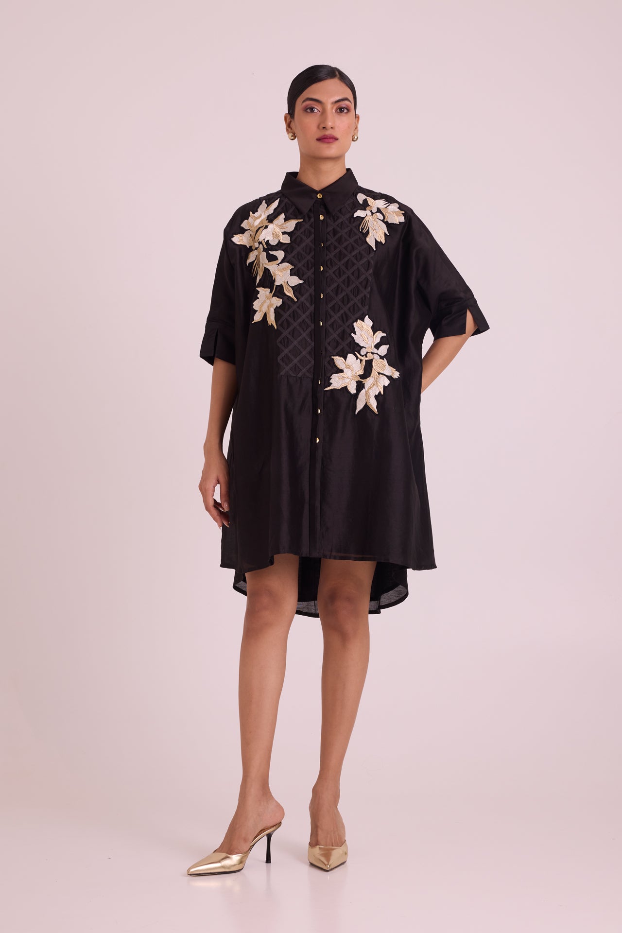 Black Mimi Framed Shirt Dress