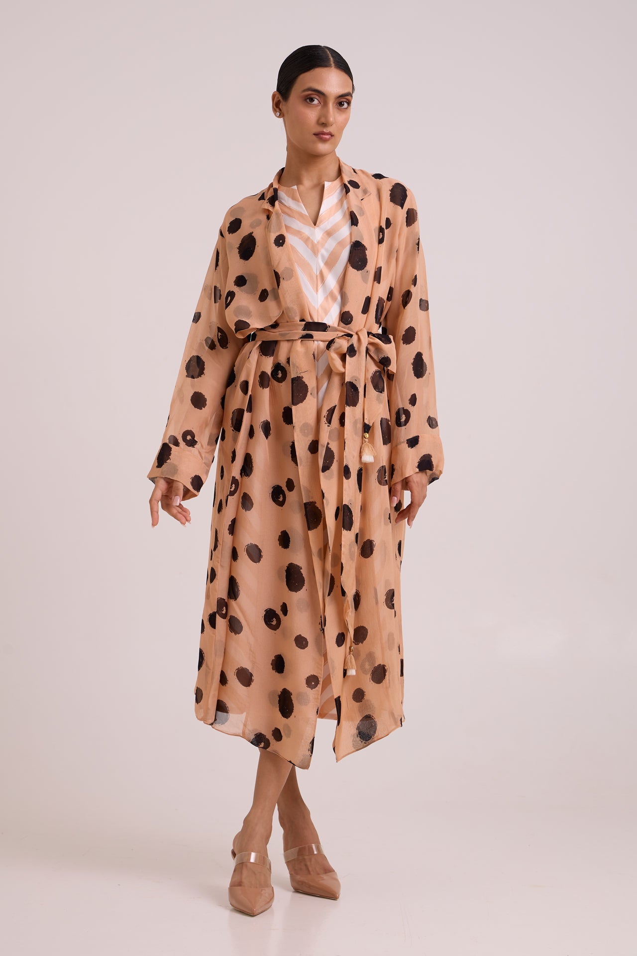 Neo Almond Burst Flap Trench & Slip Dress