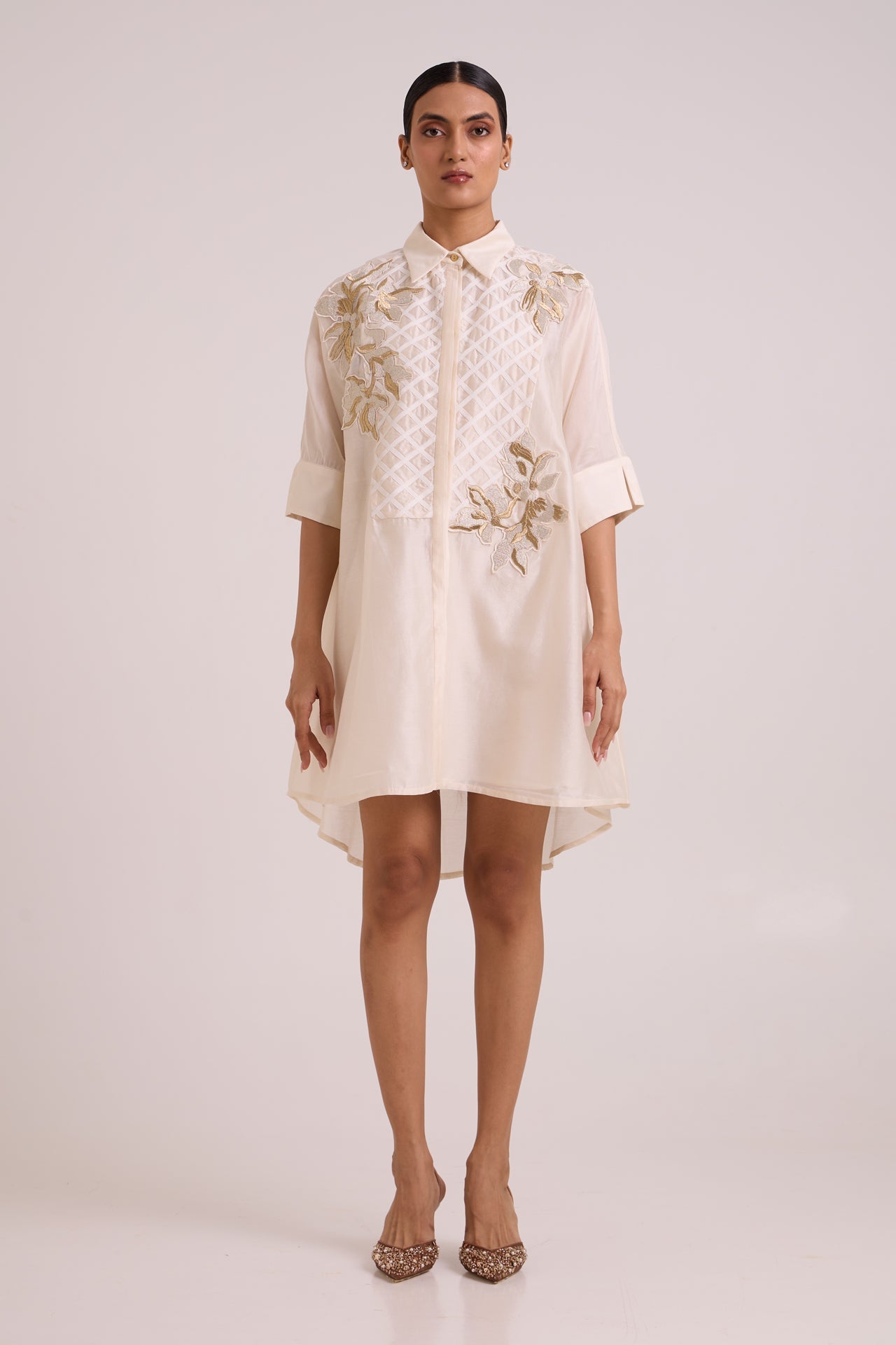 Mimi Ivory Framed Shirt Dress