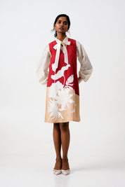 Madder Melody  Neck Tie Shirt & Short Dress
