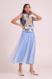 Niloy Drift Away Divided Skirt & Square Top