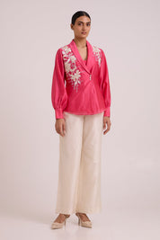 Petra Wrap Blazer Top & Obi Belt & Pant Set