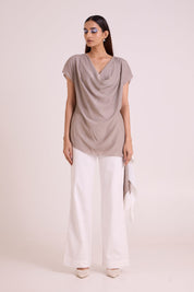Vesa Graphite Cowl Top & Pant Set