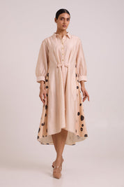 Philo Almond Burst Back Drop Shirt Dress