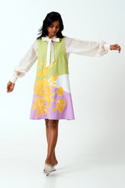 Multi Melody Neck Tie Shirt & Short Dress