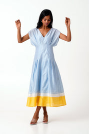 Ice Blue Bree Vintage Panelled Dress &  Slip
