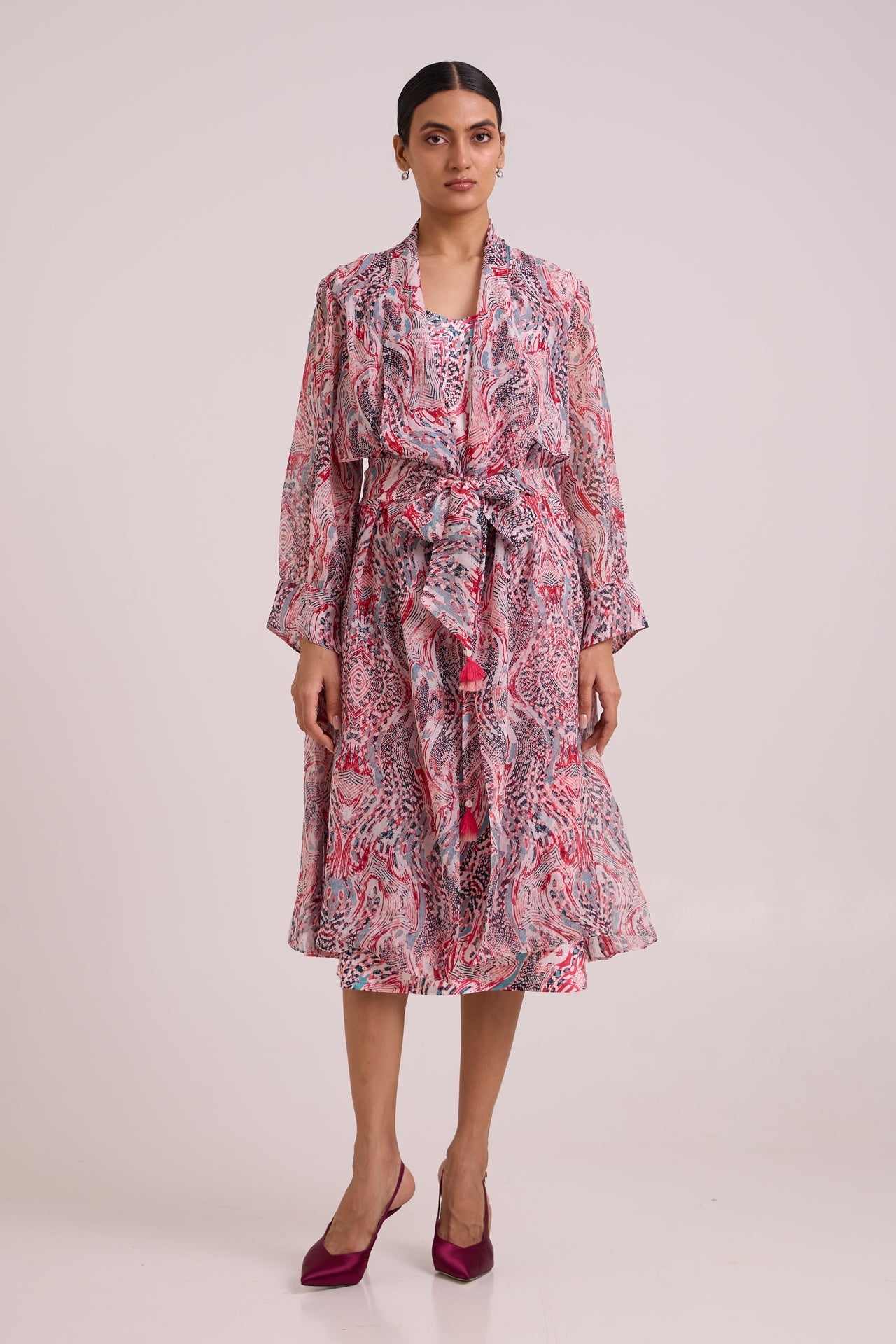 Joanne Tropical Buzz Trench Jacket Set