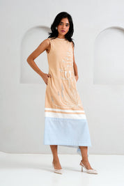 Latte Chase Midtown Midi Dress in Hand Embroidery