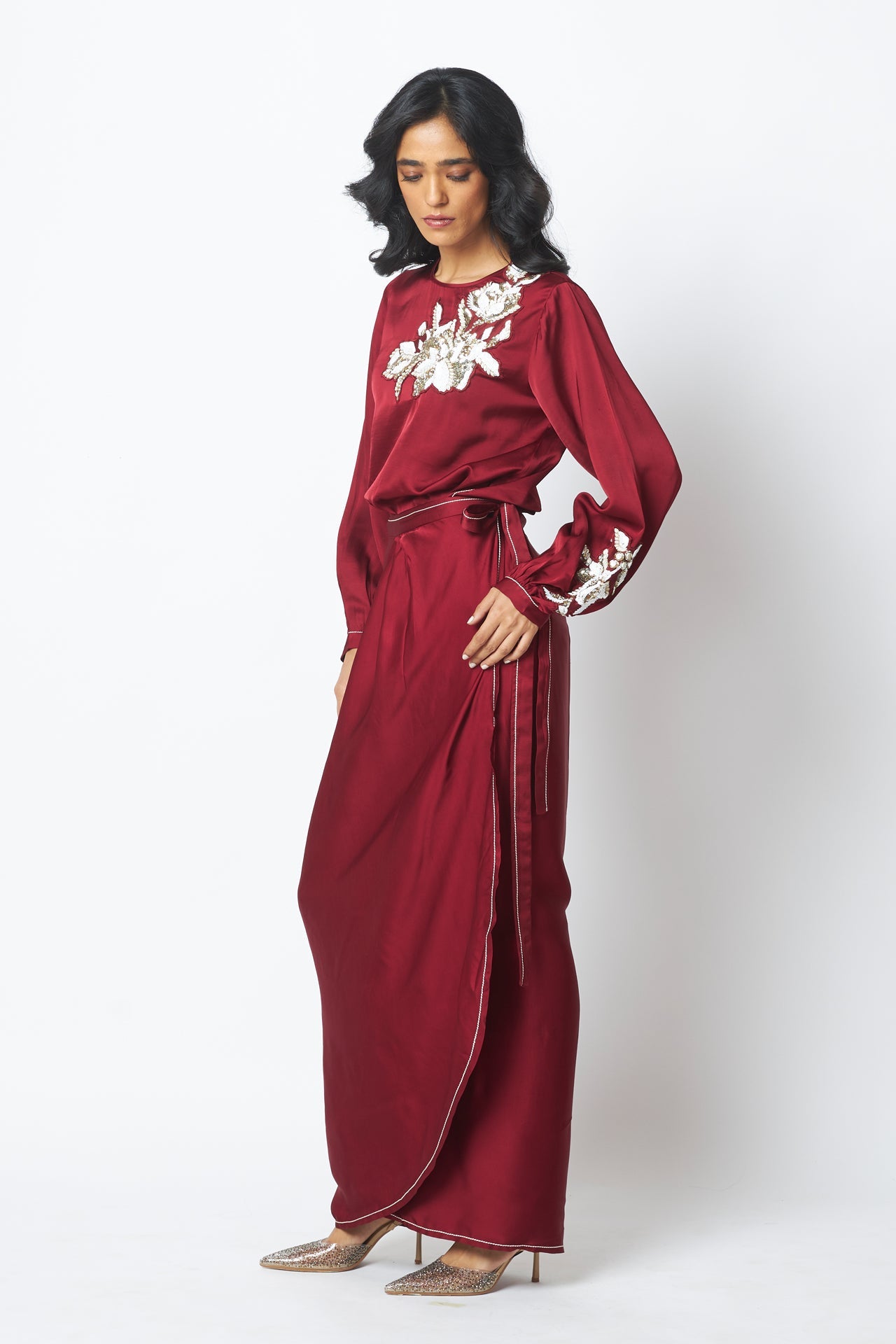 Cathy One Piece Blouson Drape Skirt