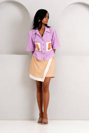 Romy & Tom Lavender Pocket Crop Top & Latte Skort