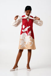 Madder Melody  Neck Tie Shirt & Short Dress