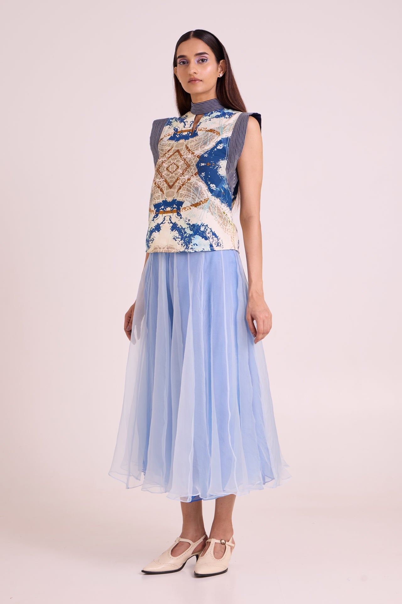 Niloy Drift Away Divided Skirt & Square Top