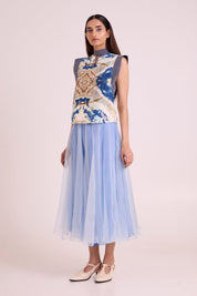 Niloy Drift Away Divided Skirt & Square Top
