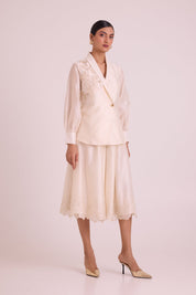 Murphy Broach Wrap Top & Duchess Skirt