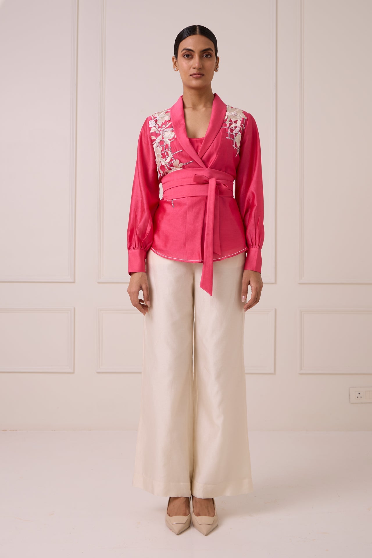 Petra Wrap Blazer Top & Obi Belt & Pant Set