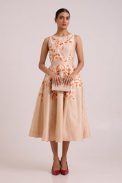 Roselyn Almond & Autumn Midi Dress