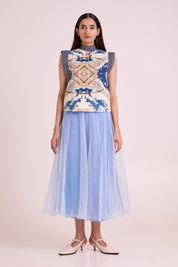 Niloy Drift Away Divided Skirt & Square Top