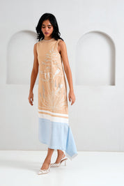 Latte Chase Midtown Midi Dress in Hand Embroidery