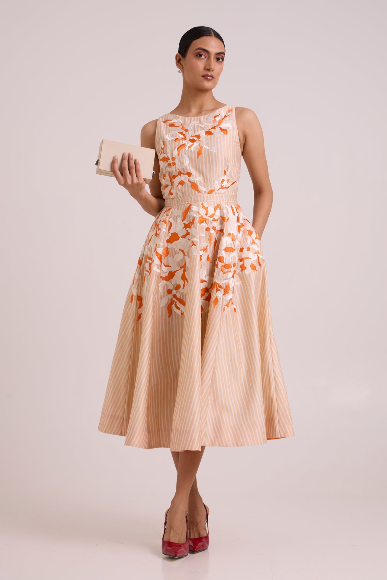 Roselyn Almond & Autumn Midi Dress