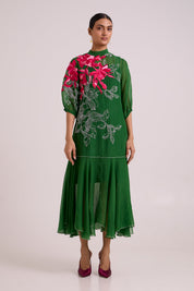 Reine Soft Bloom Organza Long Dress