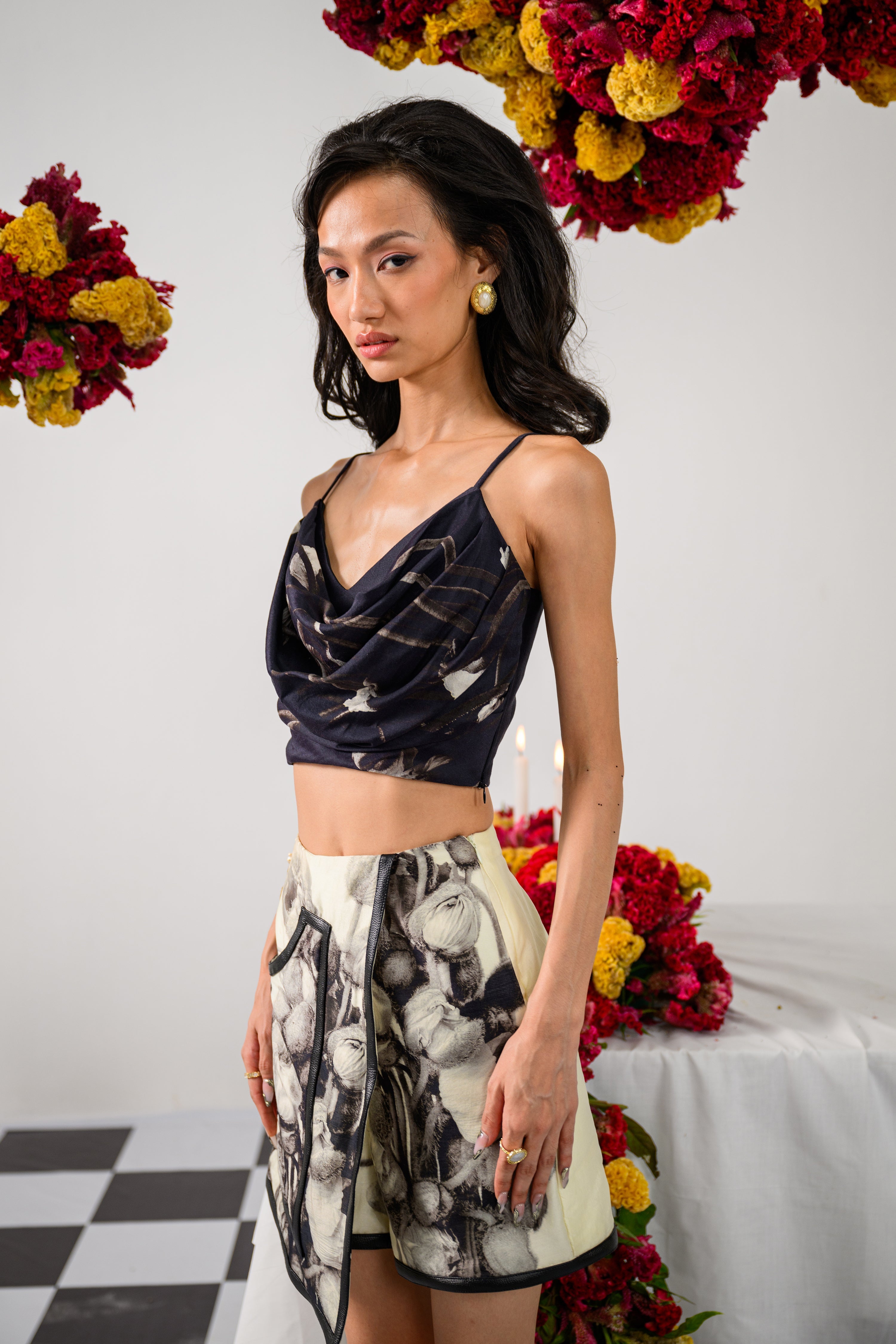 Noir & Ivory Skort Set