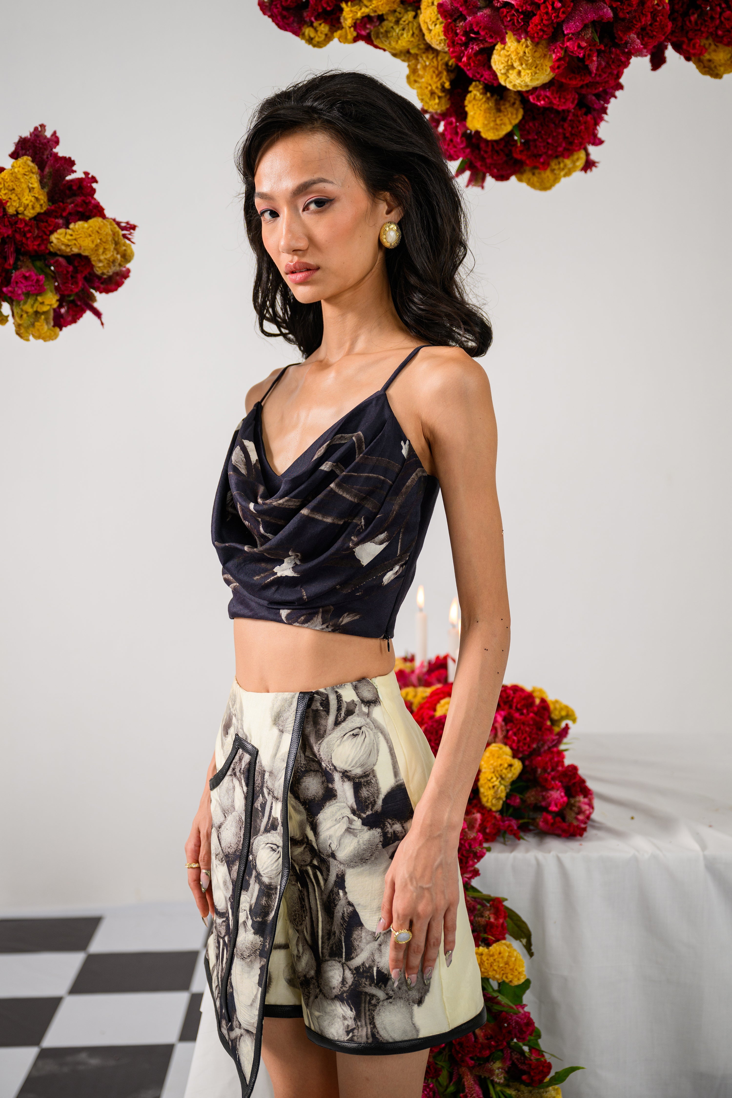 Noir & Ivory Skort Set
