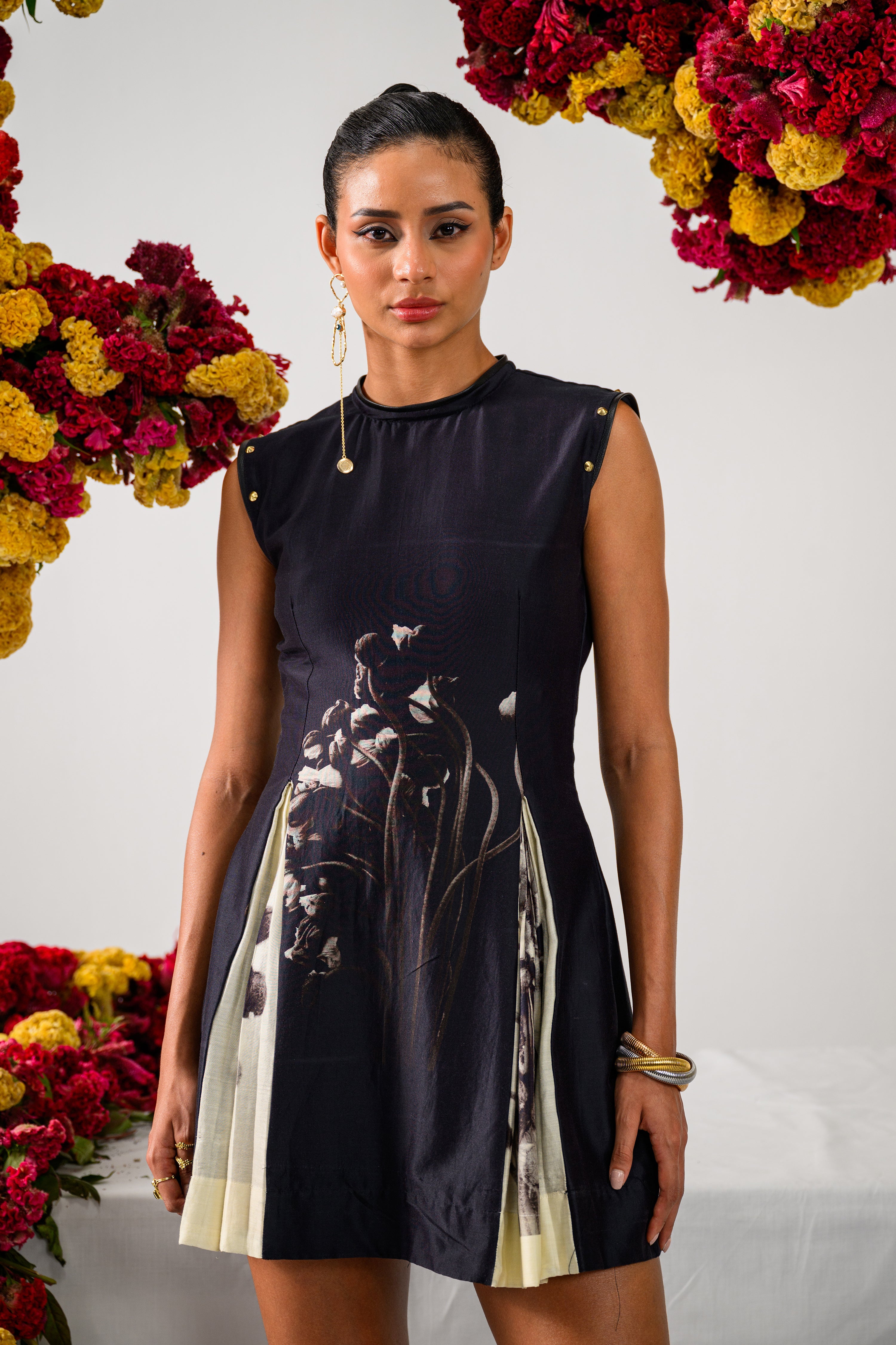 Retro Rose Mini Dress