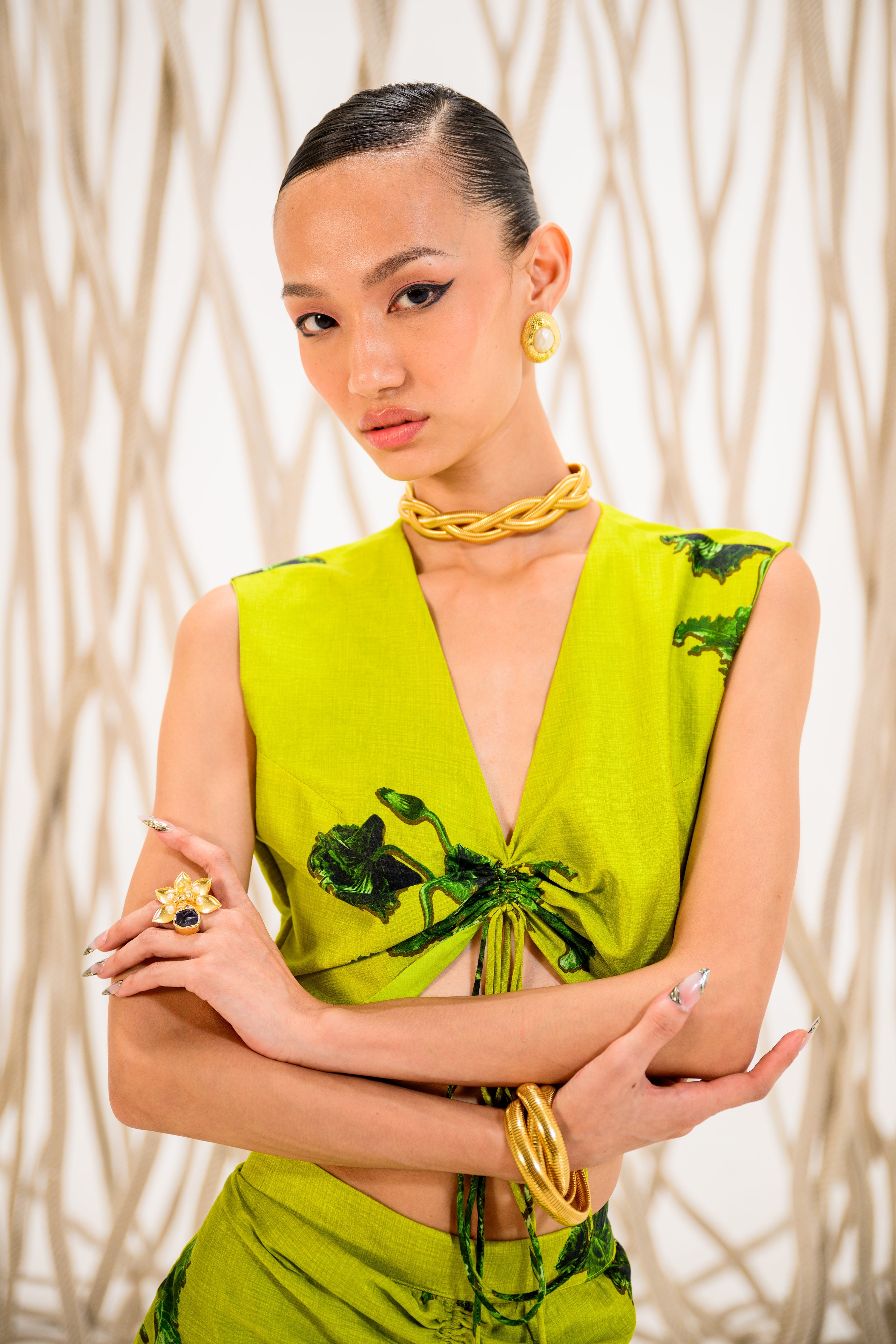 Lime Light Scrunchie Skirt Set