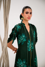 Frostleaf Zipper Midi Dress