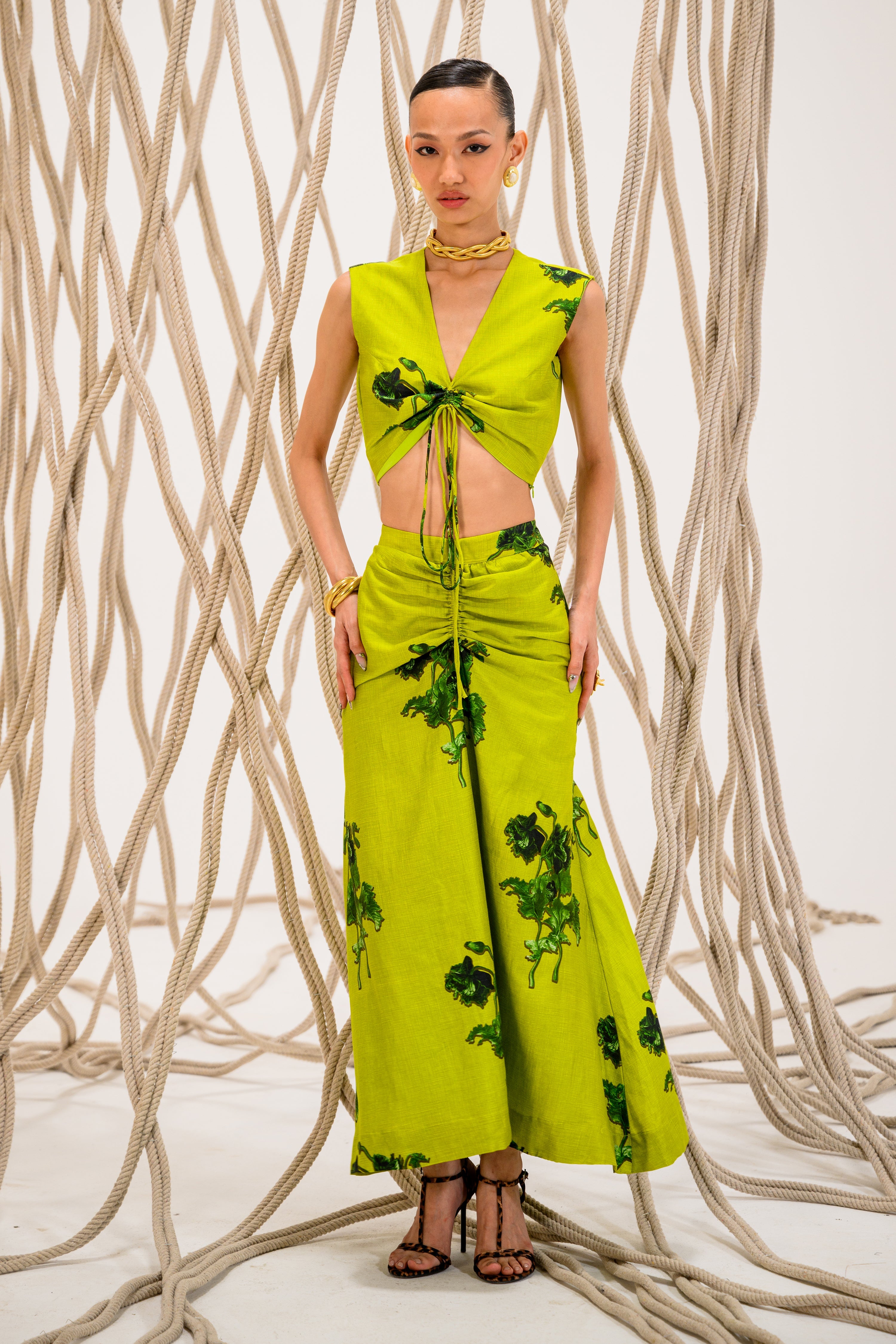 Lime Light Scrunchie Skirt Set