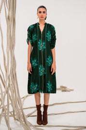 Frostleaf Zipper Midi Dress