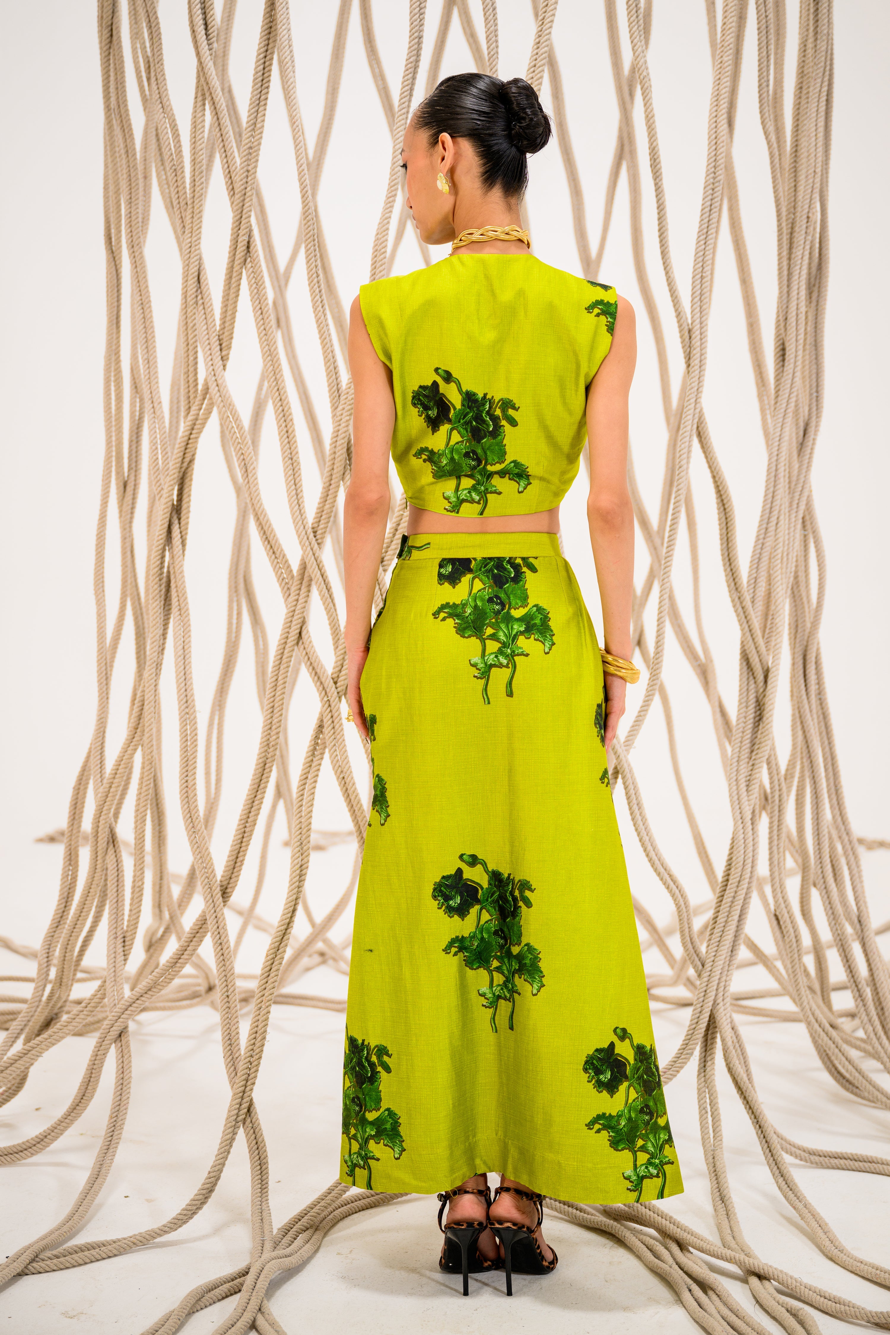 Lime Light Scrunchie Skirt Set