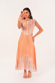 Sunlit Stripes Midi Dress