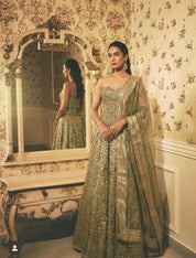 Mint Green Corset Lehenga Set