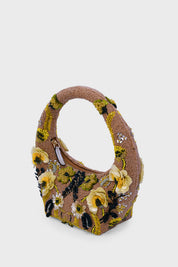 Golden Meadow Embellished Beaded Bag