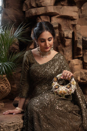 Golden Mirage Mini Beaded Bag