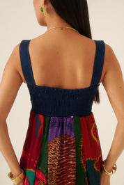Forest Mosaic Maxi Dress