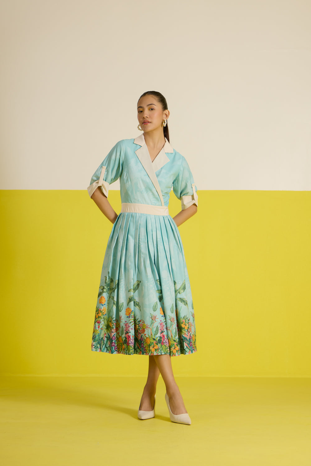 Costabella Half Sleeve Midi Dress