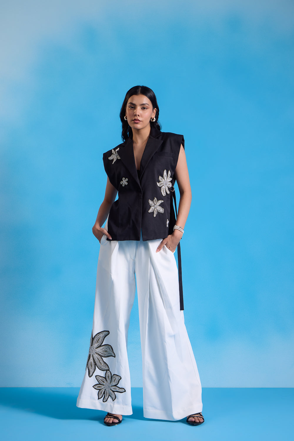 Esha Rao in Starlit Noir Vest Co-ord