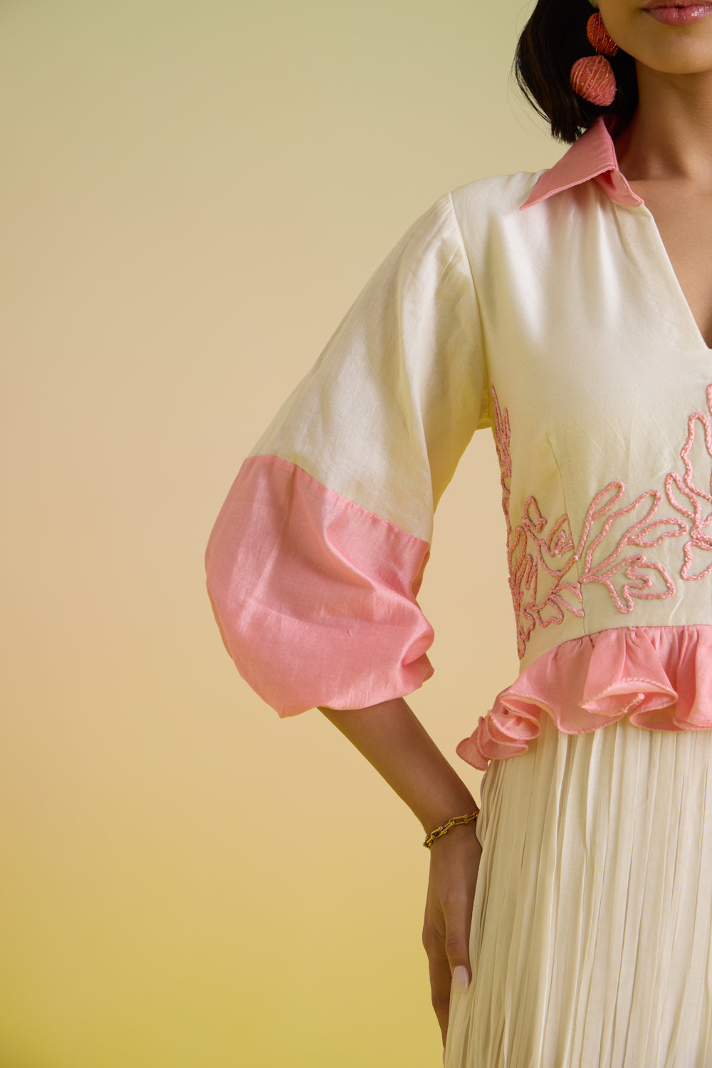 Gelato Embroidered Tier Dress