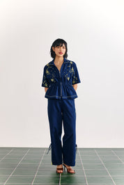 Indigo Neon Peplum Co-ord
