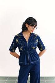 Indigo Neon Peplum Co-ord