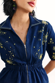 Indigo Neon Peplum Co-ord